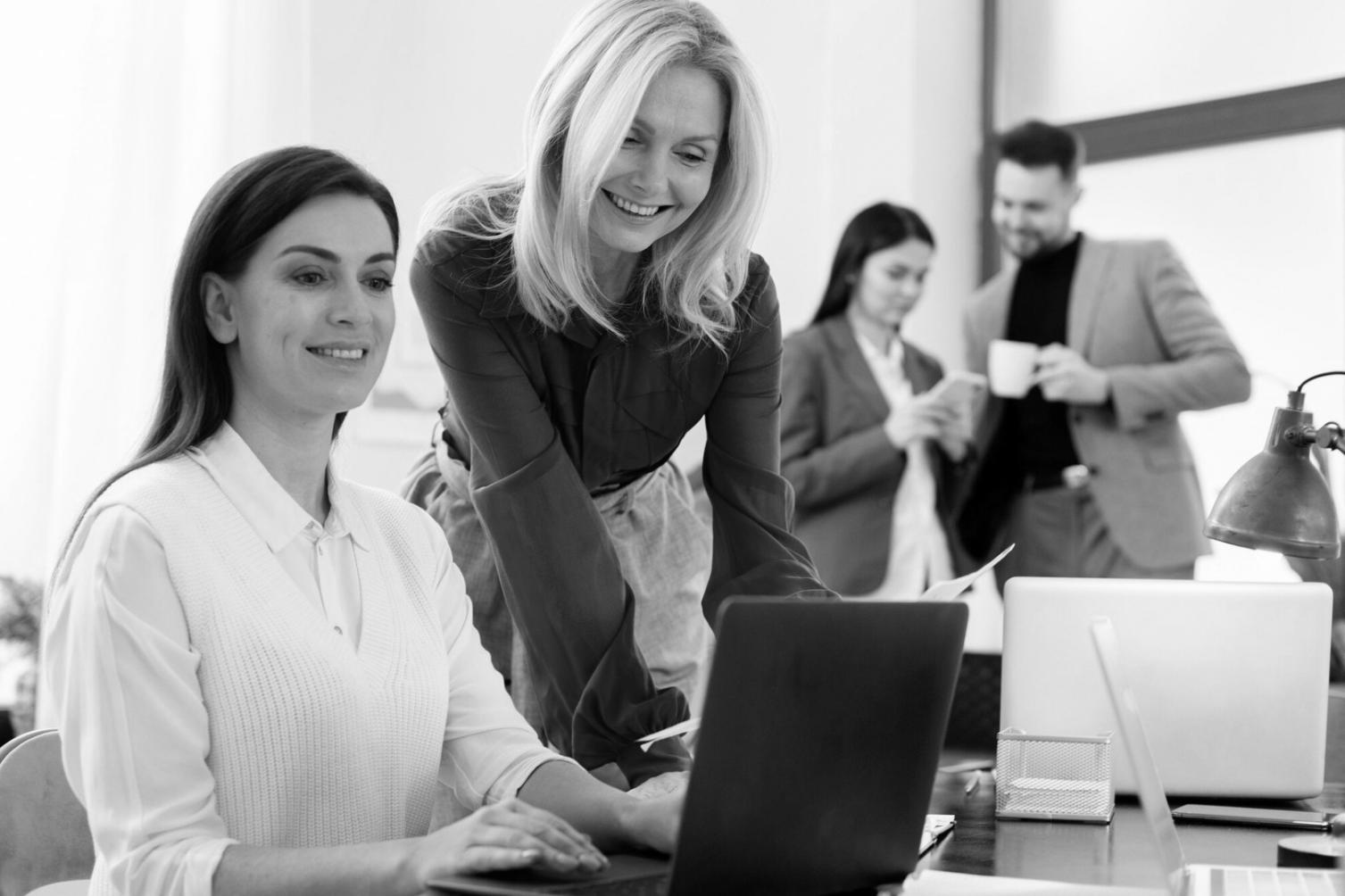 Interactive learning environment showing students practicing advanced sales presentations with feedback